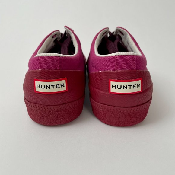 NEW Hunter Original Low Canvas Sneakers Water Repellent, Pink, Size 7 - Picture 5 of 9